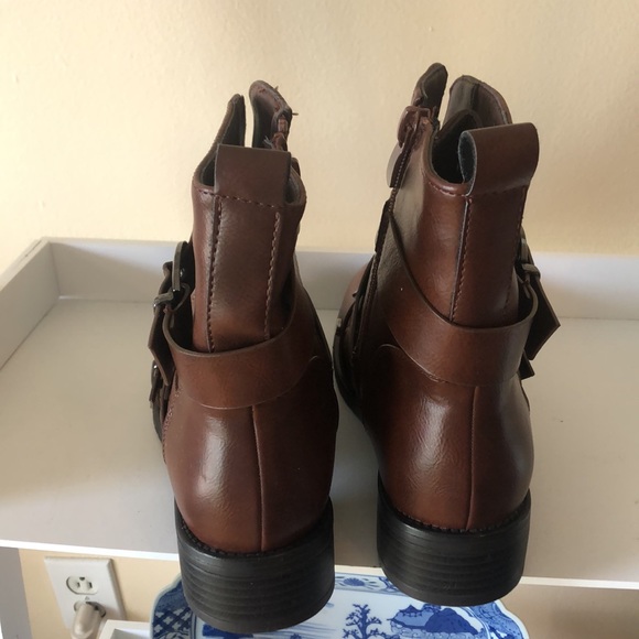 LA DONNA MODA brown faux leather booties size 38 - Picture 7 of 10